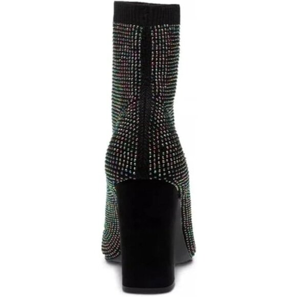 Wild Pair Womens Baybe Knit Block Heel Ankle Boots - Picture 4 of 4